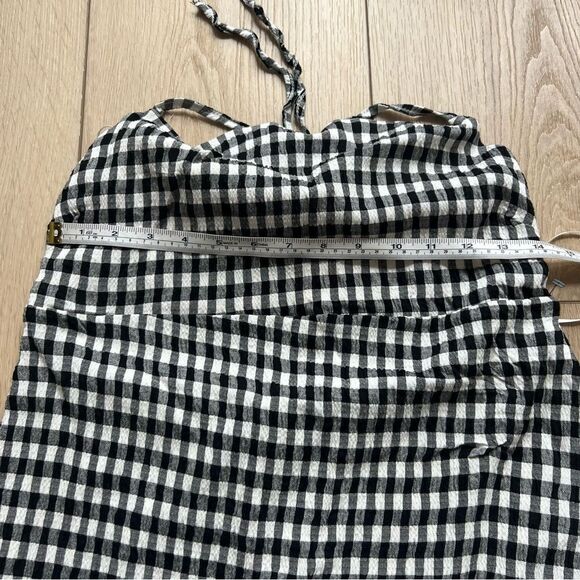 NWT Pull&Bear Black and White Gingham Strappy Mini Dress Size XL - Picture 11 of 13